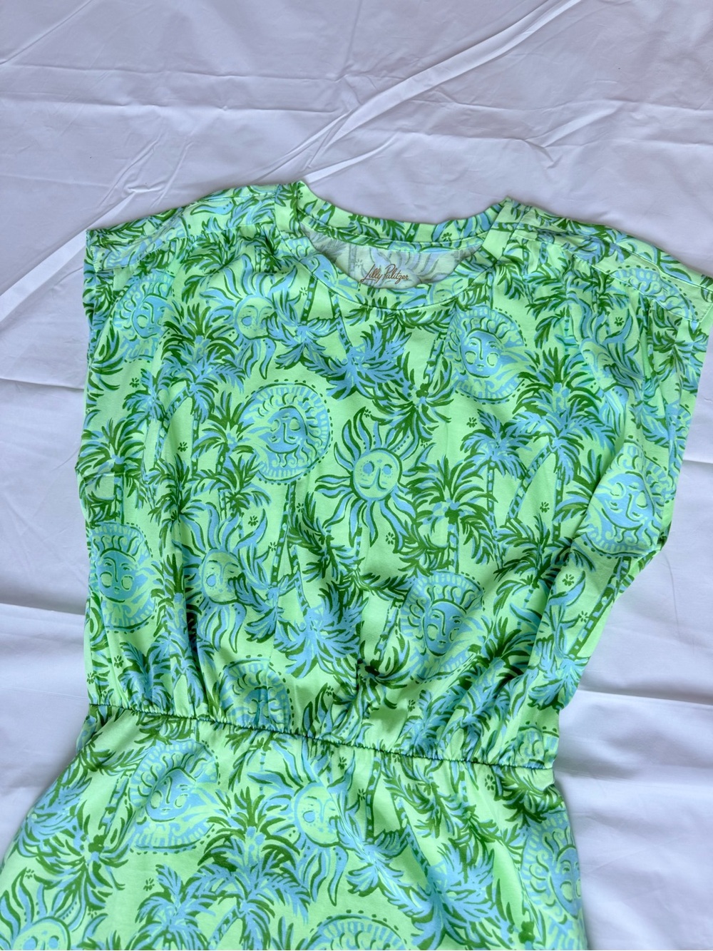 Lilly Pulitzer Melli Blouson TShirt Dress Cool Mint Catchin Rays Green | Size XS - Picture 5 of 8